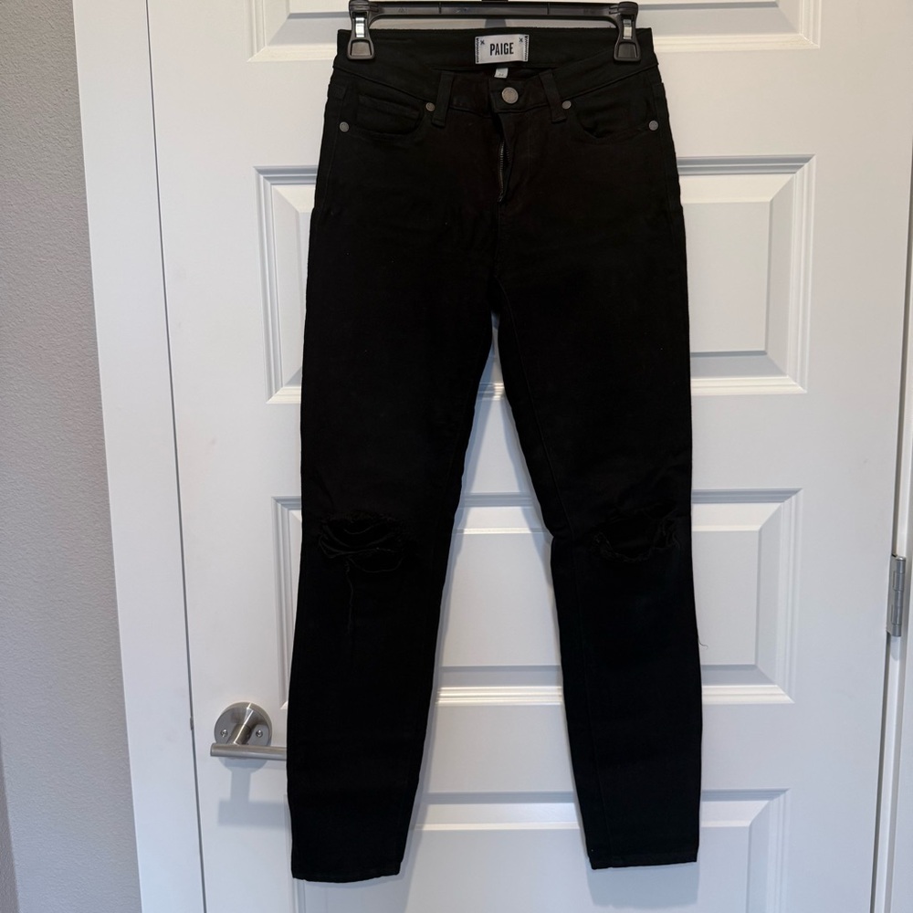 PAIGE Laurel Canyon Coated Women's Dark Skinny Jeans